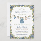 Invitation Blueberry Berry Sweet Clothesline Baby shower (Devant)