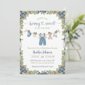 Invitation Blueberry Berry Sweet Clothesline Baby shower (Debout devant)