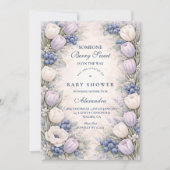 Invitation Blueberry Blossom Garden Baby Shower (Devant)