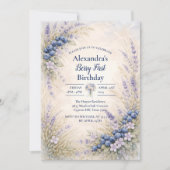 Invitation Blueberry Botanical Berry Theme 1st Birthday (Devant)