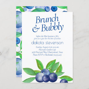 Invitation Blueberry Chic   Bleu classique Bleu Bleu Brunch