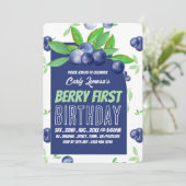 Invitation Blueberry Design, Berry premier anniversaire (Debout devant)