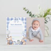 Invitation Blueberry Gingham Time Capsule Note Message (Debout devant)