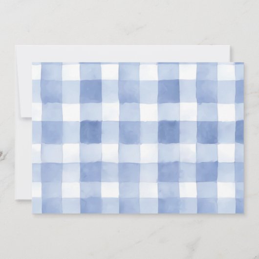 Invitation Blueberry Gingham Time Capsule Note Message (Dos)