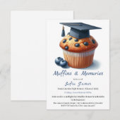 Invitation Blueberry Graduation Cupcake Brunch Celebration (Devant / Derrière)