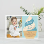 Invitation Blueberry Ice Cream Anniversaire de enfant Party P (Debout devant)