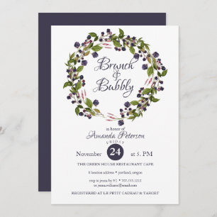 Invitation Blueberry   MARIAGE BRUNCH & Bubbly