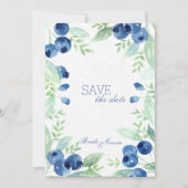 Invitation Blueberry Midsummer Mariage rustique SAUVER la dat (Devant)