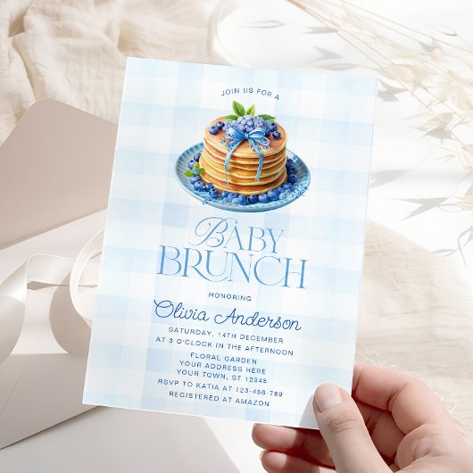 Invitation Blueberry Pancake Baby Brunch Baby shower
