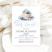 Invitation Blueberry Pancake Baby Brunch Baby shower Garçon