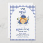 Invitation Blueberry Pancake Baby Brunch Douche (Devant / Derrière)