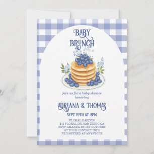 Invitation Blueberry Pancake Baby Brunch Douche
