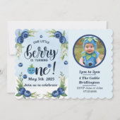 Invitation Blueberry premier anniversaire garçons 1ère fête (Devant)