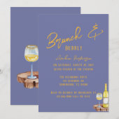 Invitation Blueberry Sunshine Typographie Brunch & Bubbly (Devant / Derrière)