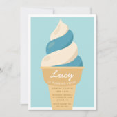 Invitation Blueberry Swirl Ice Cream Cone Anniversaire de enf (Devant)