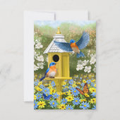 Invitation Bluebirds et Hexagon Birdhouse Blue (Devant)