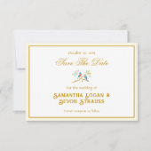 Invitation Bluebirds Save The Date Wedding Announcement (Devant)