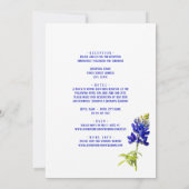 Invitation Bluebonnet Floral sur blanc, Mariage (Dos)