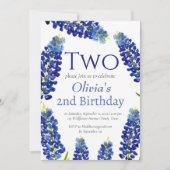 Invitation Bluebonnets 2e anniversaire Blue Floral (Devant)