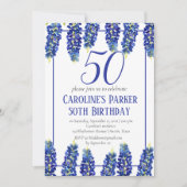 Invitation Bluebonnets 50e anniversaire Blue Floral Texas (Devant)