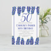 Invitation Bluebonnets 50e anniversaire Blue Floral Texas (Debout devant)