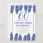 Invitation Bluebonnets 60e anniversaire Blue Floral Texas (Devant)