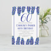 Invitation Bluebonnets 60e anniversaire Blue Floral Texas (Debout devant)