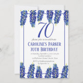 Invitation Bluebonnets 70e anniversaire Blue Floral Texas (Devant)