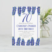 Invitation Bluebonnets 70e anniversaire Blue Floral Texas (Debout devant)