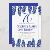 Invitation Bluebonnets 70e anniversaire Blue Floral Texas (Devant / Derrière)