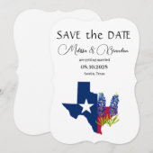 Invitation Bluebonnets Blue Floral Texas Rustic Mariage (Devant / Derrière)