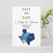 Invitation Bluebonnets Blue Floral Texas Rustic Mariage (Debout devant)