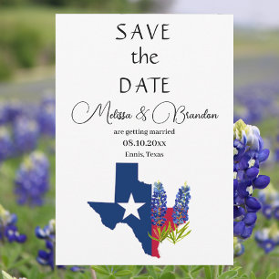 Invitation Bluebonnets Blue Floral Texas Rustic Mariage