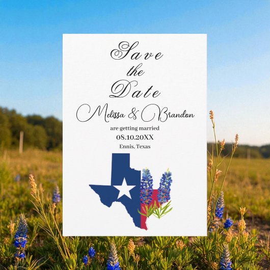 Invitation Bluebonnets Blue Floral Texas Rustic Mariage