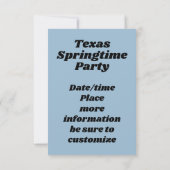 Invitation Bluebonnets du Texas (Dos)