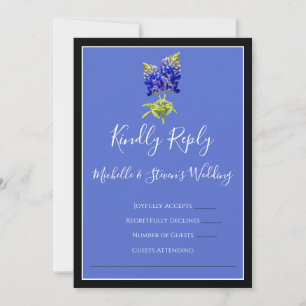 Invitation Bluebonnets du Texas sur le bleu, mariage du print