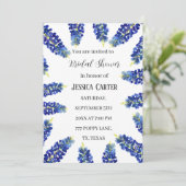 Invitation Bluebonnets Floral Aquarelle Boho Fête des mariées (Debout devant)