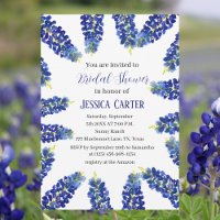 Bluebonnets Floral Aquarelle Boho Fête des mariées
