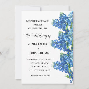 Invitation Bluebonnets Texas Aquarelle Mariage Floral