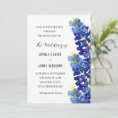 Invitation Bluebonnets Texas Aquarelle Mariage Floral (Debout devant)