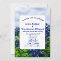 Bluebonnets Texas Blue Floral Elégant Mariage Inv
