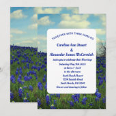 Invitation Bluebonnets Texas Blue Floral Mariage élégant (Devant / Derrière)