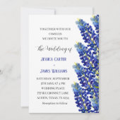 Invitation Bluebonnets Texas Blue Watercolor Mariage Floral (Devant)