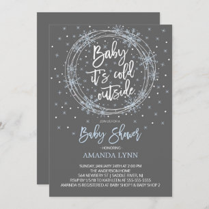 Invitation BlueGrey Baby Il fait froid dehors Baby shower