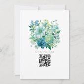Invitation Blueish Greens Floral Mariage d'hiver (Dos)