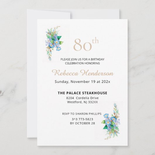 Invitation Blues célestes (Devant)