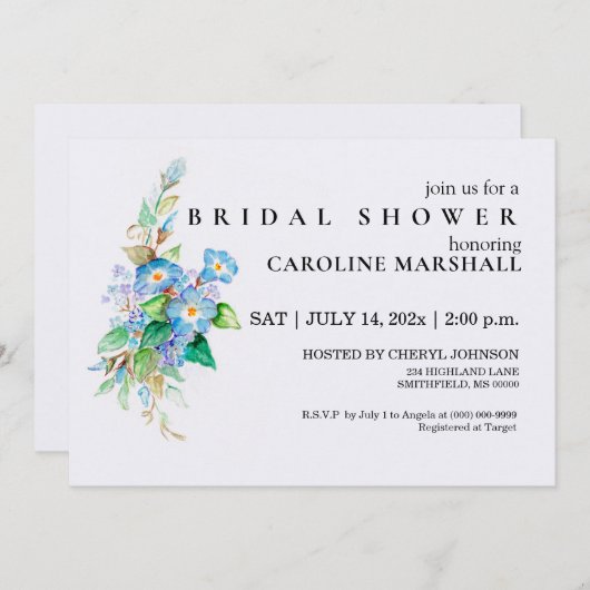 Invitation Blues célestes (Devant / Derrière)