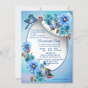 Invitation Blues de Cornflower en Aquarelle Bachelorette