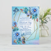 Invitation Blues de Cornflower en Aquarelle Bachelorette (Debout devant)
