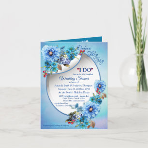 Invitation Blues de Cornflower en Aquarelle Douche Couple
